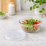 Bokocook reusable glass bowl with PP lid - 14oz D:5.1in H:2.4in - 36 pcs