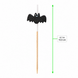 Bamboo Pick with Black Bat - L:4.1in - 1000 pcs