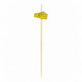 Bamboo Pick with Yellow Cheese - L:4.1in - 1000 pcs