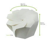 White Paperboard Salad Cup with Origami Folding Lid - 24oz D:4.7in H:3.2in - 100 pcs
