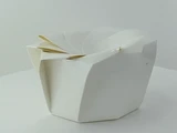 White Paperboard Salad Cup with Origami Folding Lid - 24oz D:4.7in H:3.2in - 100 pcs