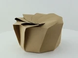 Kraft Paperboard Salad Cup with Origami Folding Lid - 24oz D:4.7in H:3.2in - 100 pcs