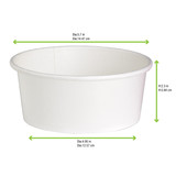 Buckaty Round White To Go Container -24oz Dia:5.7in H:2.3in