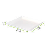 Bio n Chic White Sugarcane Plate - L:7in W:7in H:0.6in - 100 pcs