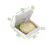 Mini White Cardboard Pizza Box - L:3.5in W:3.5in H:0.8in - 500 pcs