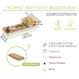 Heavy Duty Wooden Tray - Top:L:17in W:7.5in Bottom:L:15.5in W:6.3in H:1.5in - 10 pcs