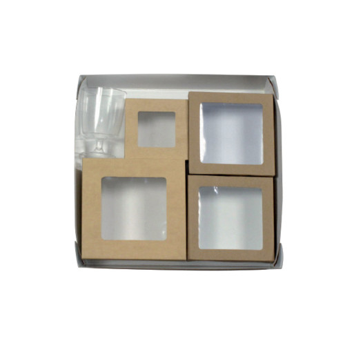 Kraft Window Bento Box with 4 Window Box  Compartments  - 200 VIP Set