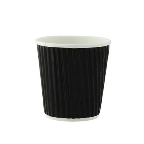 Rippled Black Cup - 4oz D:2.4in H:2.4in - 1000 pcs Rippled Black Cup - 4oz D:2.4in H:2.4in - 1000 pcs