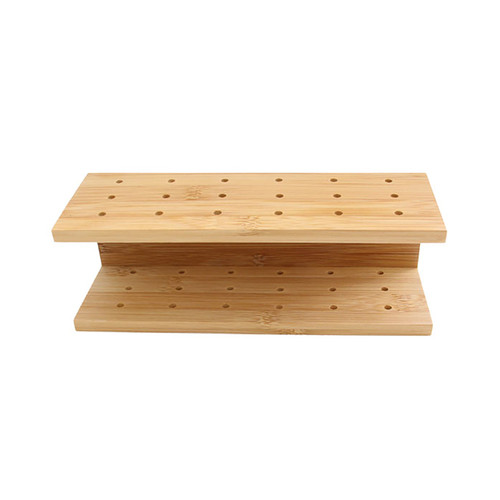 Bamboo Reusable Cake Pop Stand 18 Holes - L:7.9in H:2.75in - 5 pcs
