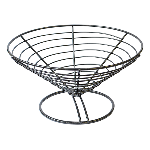 Black Reusable Steel Basket - D:9.1in H:5.3in - 6 pcs