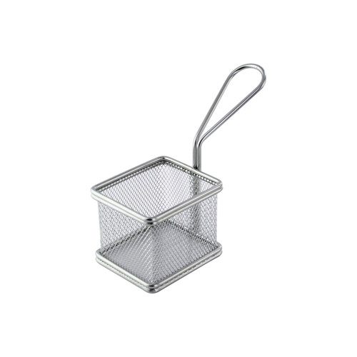 Small Stainless Steel Fryer Basket - L:3.2 x W:2.5 x H:2.6in