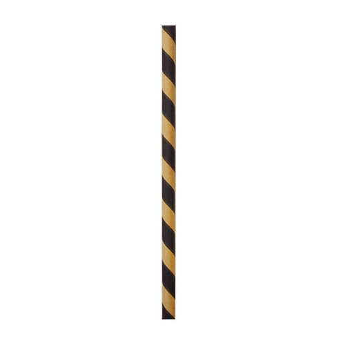 Gold & Black Striped Paper Straws - D:0.23in L:8.3in - 600 pcs