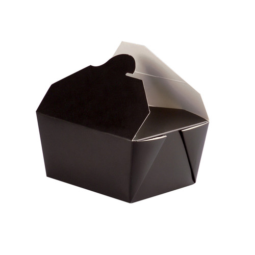 Black Meal Box - 25oz Base: L:4.5in W:3.5in H:2.5in Top: L:5.1in W:4.1in H:2.5in - 450 pcs