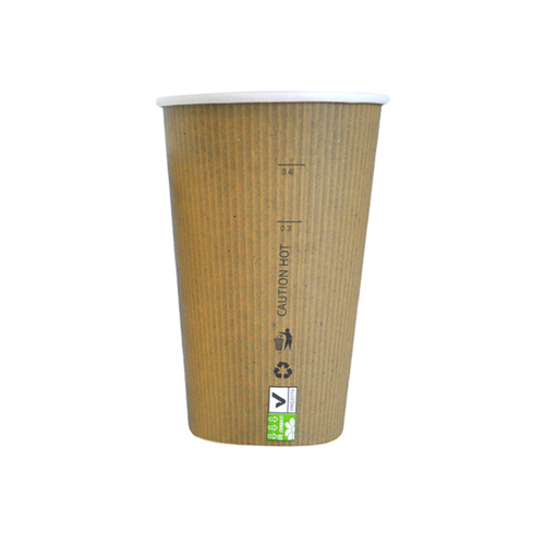 Compostable Paper Cup Single Wall - 20oz D:3.5in H:6.3in - 500 pcs