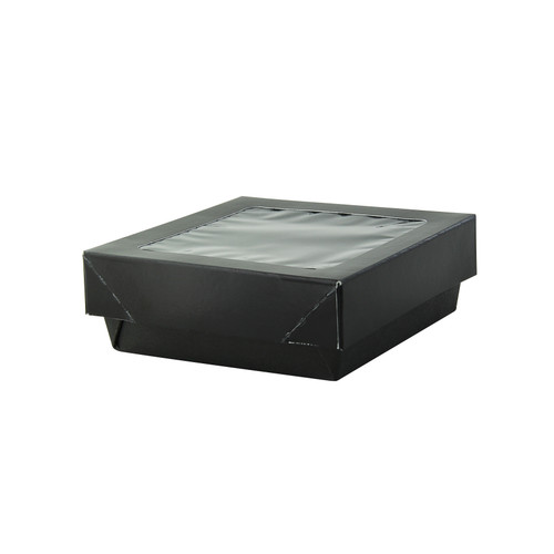 Bakeable Black Kray Box with PET Lid - 12oz L:4.5in W:4.5in H:1.6in Up to 350F(Base Only) - 100 pcs