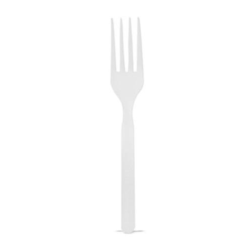 Unwrapped Compostable & Heat Proof Corn - White Fork - L:6in - 1000 pcs