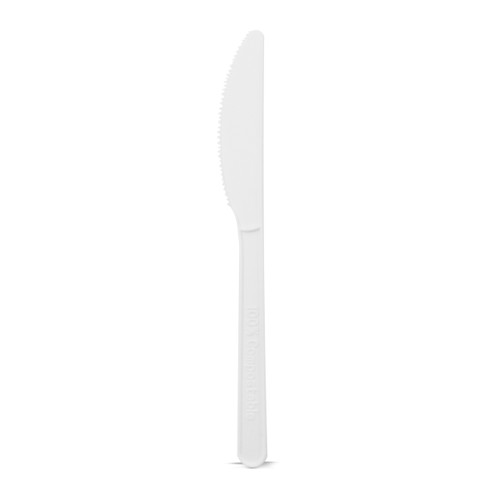 Unwrapped Compostable & Heat Proof Corn - White Knife - L:6in - 1000 pcs