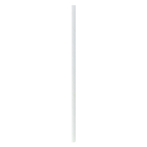 Durable Solid White Paper Straws - Unwrapped - D:0.2in L:10.25in - 3000 pcs