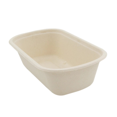 Rectangular Brown Sugarcane Container - 34oz L:9in W:5.3in H:2.6in - 250 pcs Rectangular Brown Sugarcane Container - 34oz L:9in W:5.3in H:2.6in - 250 pcs