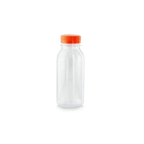 Round PET Bottle With Orange Cap - 7.8oz D:2.2in H:5.9in - 300 pcs Round PET Bottle With Orange Cap - 7.8oz D:2.2in H:5.9in - 300 pcs