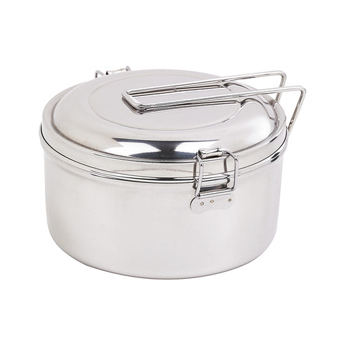 Noxbox reusable round stainless steel Lunchbox with stainless steel lid - 30oz D:5.5in W:5.51in H:3in - 6 pcs