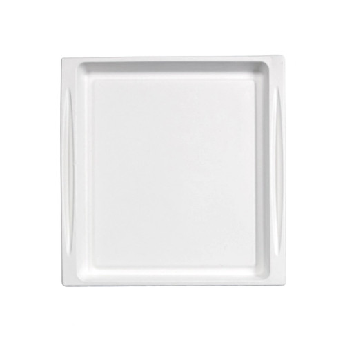 White Sugarcane Tray Atlas (No added PFAs) - L:10.7in W:10.4inin H:0.75in - 200 pcs White Sugarcane Tray Atlas (No added PFAs) - L:10.7in W:10.4inin H:0.75in - 200 pcs