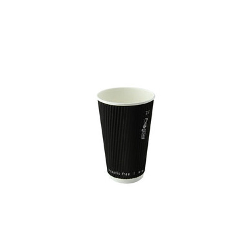 Black Rippled Wall Cup Plastic Free - 4oz D:2.4in H:2.4in - 1000 pcs Black Rippled Wall Cup Plastic Free - 4oz D:2.4in H:2.4in - 1000 pcs