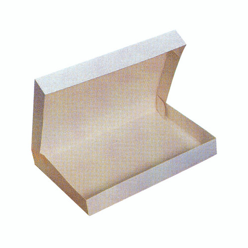 White Cardboard Lunch Box - L:11.02in W:7.87in H:2.36in - 25 pcs