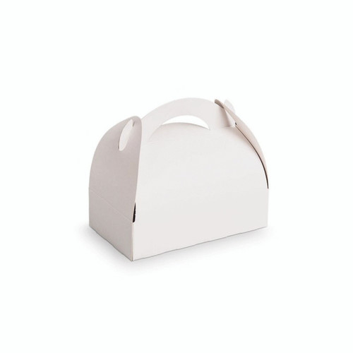 White Pastry Box With Handles - L:7.09in W:6.3in H:6.69in - 50 pcs