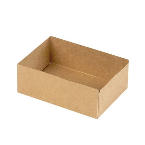 Open Brown Pastry Box - L:6.3in W:4.72in H:1.92in - 100 pcs
