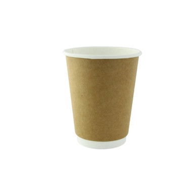 Double walled PLA cardboard cup - 12oz D:3.54in H:4.33in - 300 pcs