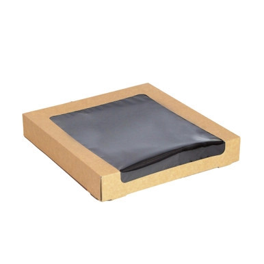 Kraft Sushi Box With Window  36 - 44pcs - L:9.8in W:9.8in H:1.6in - 400 pcs