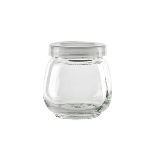 Spheric Reusable pudding jar with plastic cap - 3.5oz D:2.08 W:2.52in H:2.63in - 30 pcs