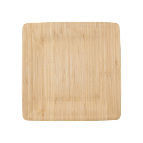 Bamboo Veneer Square Plate - L:11.1in W:11.1in H:0.7in - 100 pcs