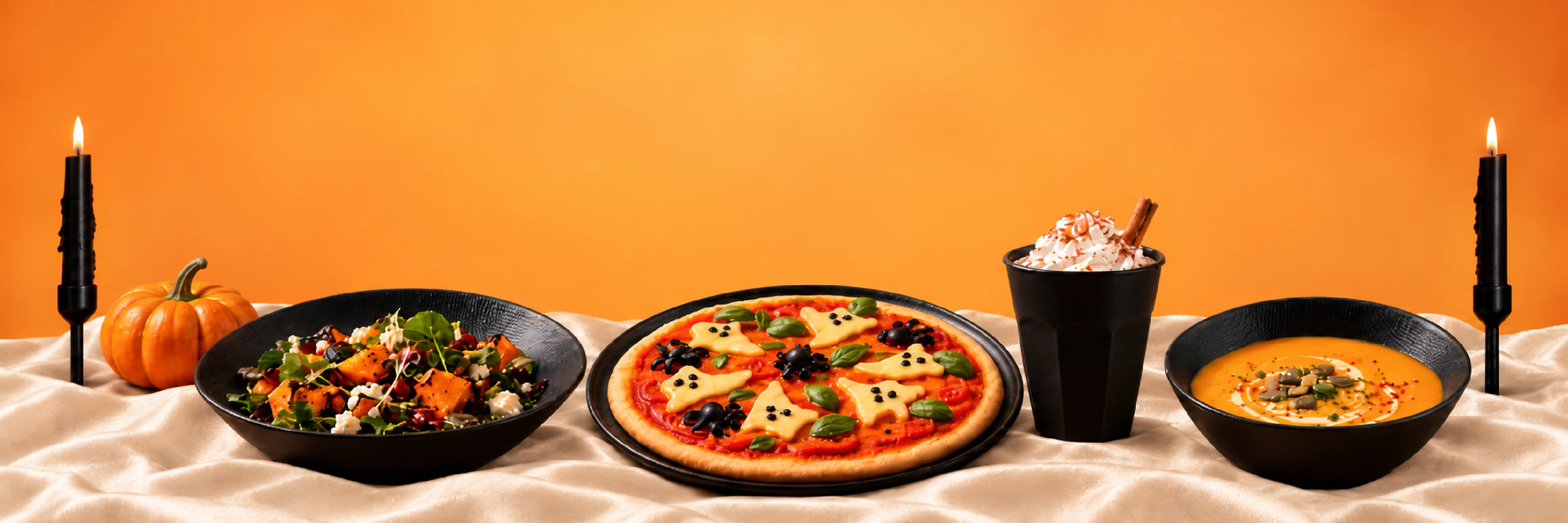 Packnwood black tableware for Halloween service