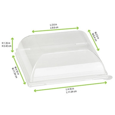 Clear PET Lid for 210BCHIC1111 - L:4.4in W:4.4in H:1.41in - 100 pcs