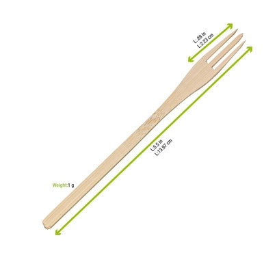 TRIDENT Bamboo Fork - L:5.5in - 500 pcs TRIDENT Bamboo Fork - L:5.5in - 500 pcs