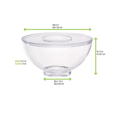 MILOU Round Mini Bowl - 3oz D:3in H:1.45in - 240 pcs MILOU Round Mini Bowl - 3oz D:3in H:1.45in - 240 pcs