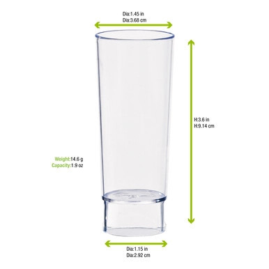 Tall Plastic Shot Glass - 1.5oz D:1.4in - 240 pcs Tall Plastic Shot Glass - 1.5oz D:1.4in - 240 pcs