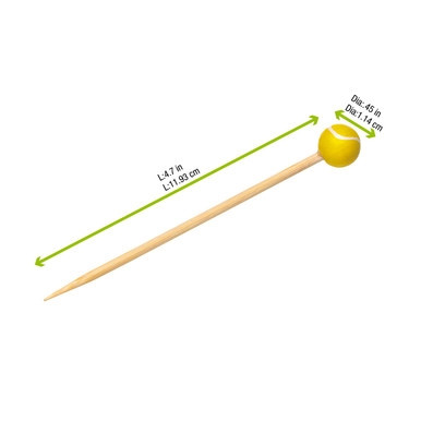 Bamboo Tennis Skewers - L:4.7in - 1000 pcs Bamboo Tennis Skewers - L:4.7in - 1000 pcs