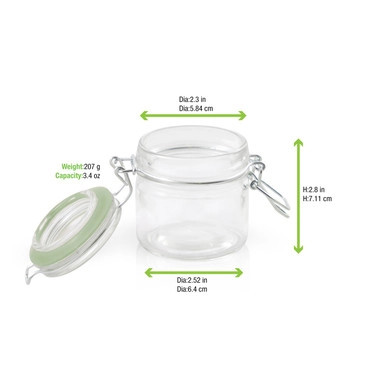 Mini Reusable Glass Seal Jars - 3.5oz D:2.5in H:2.7in - 24 pcs Mini Reusable Glass Seal Jars - 3.5oz D:2.5in H:2.7in - 24 pcs