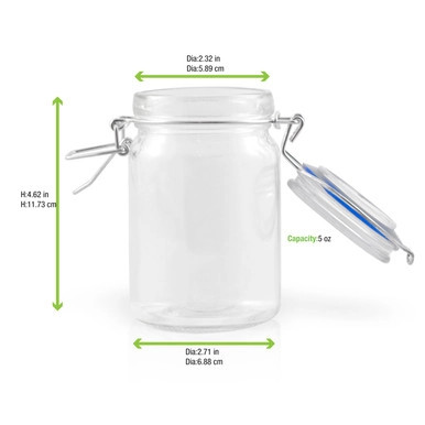Mini Reusable Glass Seal Jars - 8oz D:2.7in H:4.5in - 24 pcs Mini Reusable Glass Seal Jars - 8oz D:2.7in H:4.5in - 24 pcs