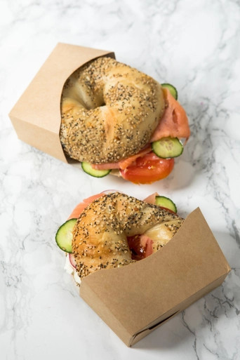 Kraft Bagel Box - 2oz L:4.7in W:4.7in H:1.75in - 1000 pcs Kraft Bagel Box - 2oz L:4.7in W:4.7in H:1.75in - 1000 pcs