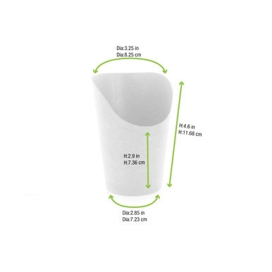 White Wrap Cup - 8oz D:3in H:4.7in - 1200 pcs White Wrap Cup - 8oz D:3in H:4.7in - 1200 pcs