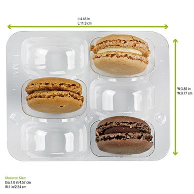Insert for 6 Macarons (2x3) with Clip Closure - 24oz D:1.85in L:4.5in W:3.9in - 250 pcs Insert for 6 Macarons (2x3) with Clip Closure - 24oz D:1.85in L:4.5in W:3.9in - 250 pcs