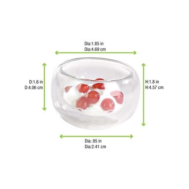 Double Wall Short Mini Reusable Glass - 1.8oz D:2.5in H:1.5in - 48 pcs