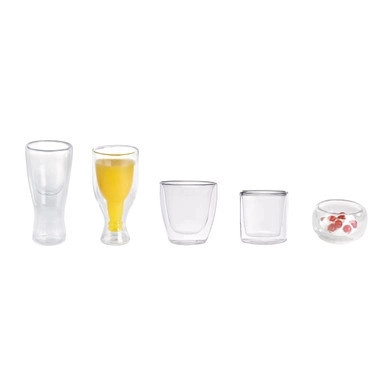 Double Wall Short Mini Reusable Glass - 1.8oz D:2.5in H:1.5in - 48 pcs