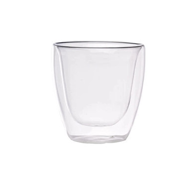 Double Wall Short Mini Reusable Glass - 2.5oz D:2.5in H:2.65in - 48 pcs