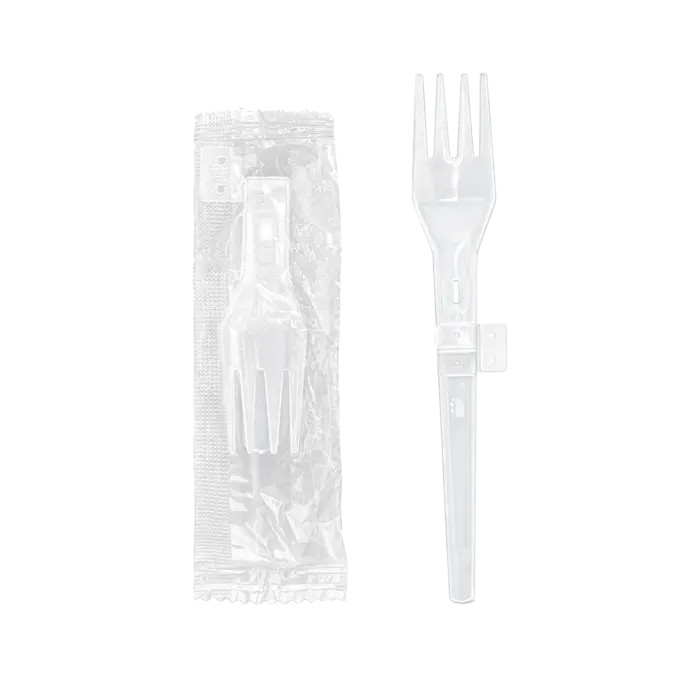White Folding Fork Wrapped - L:5.3in - 1000 pcs