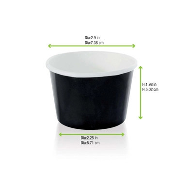 Black Paper Cup - 4.2oz D:2.9in H:1.9in - 1000 pcs Black Paper Cup - 4.2oz D:2.9in H:1.9in - 1000 pcs